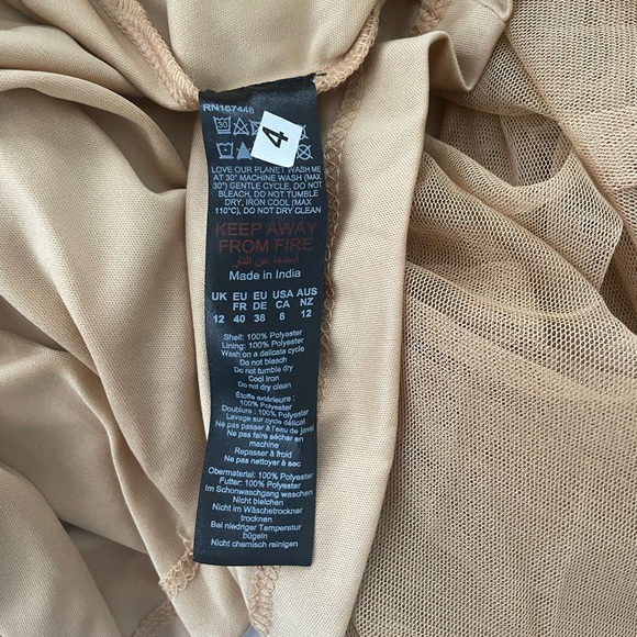 NEW Nasty Gal Tulle Strappy Maxi Dress in Sand - Picture 8 of 8